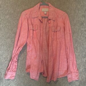Banana Republic Soft Wash Linen Blend Shirt in Rose